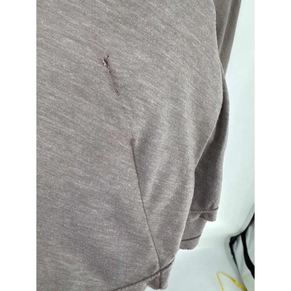 JW‎ Los Angeles Poncho Style T Shirt Women XS Taupe Embroidered Oversized